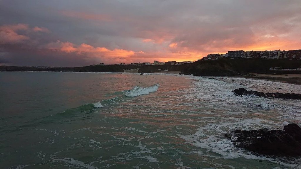 Sunrise , early spring morning in Newquay Cornwall